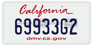 69933G2  license plate in CA