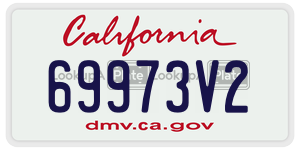 69973V2 license plate in California