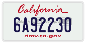 6A92230 license plate in California