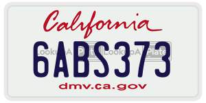 6ABS373 license plate in California