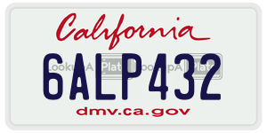 6ALP432  license plate in CA
