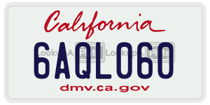6AQL060 license plate in California