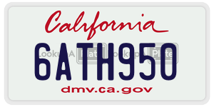 6ATH950 license plate in California