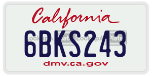 6BKS243 license plate in California