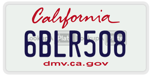 6BLR508 license plate in California