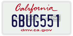 6BUG551 license plate in California