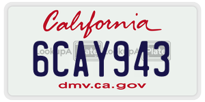 6CAY943 license plate in California