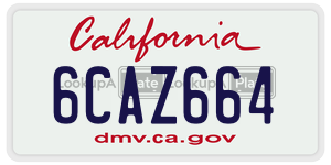 6CAZ664 license plate in California