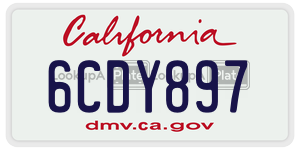 6CDY897 license plate in California