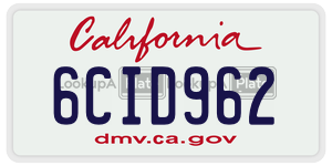 6CID962 license plate in California