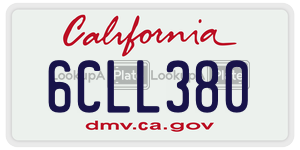 6CLL380 license plate in California