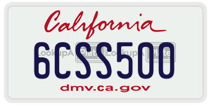 6CSS500  license plate in CA