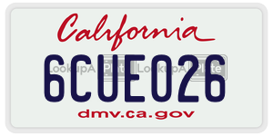 6CUE026 license plate in California