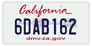 6DAB162 license plate in California