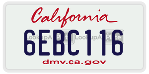 6EBC116 license plate in California