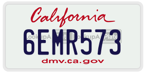 6EMR573  license plate in CA