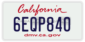 6EQP840 license plate in California