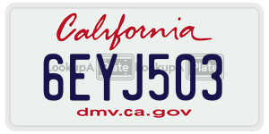 6EYJ503 license plate in California