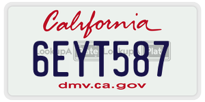 6EYT587 license plate in California