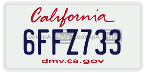 6FFZ733 license plate in California