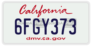 6FGY373 license plate in California