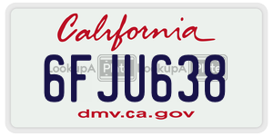 6FJU638 license plate in California