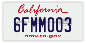 6FMM003 license plate in California