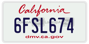 6FSL674 license plate in California