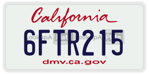 6FTR215  license plate in CA