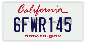 6FWR145 license plate in California