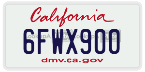 6FWX900  license plate in CA