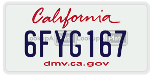 6FYG167 license plate in California