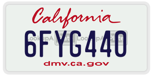 6FYG440 license plate in California