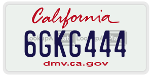 6GKG444  license plate in CA