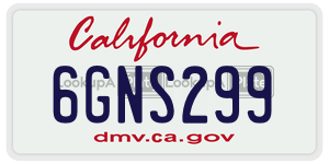 6GNS299 license plate in California