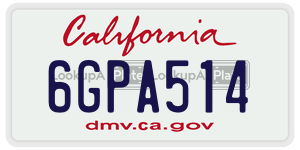 6GPA514 license plate in California