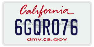 6GQR076 license plate in California