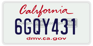 6GQY431 license plate in California