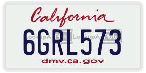 6GRL573 license plate in California