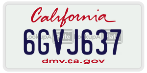 6GVJ637 license plate in California