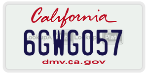 6GWG057  license plate in CA