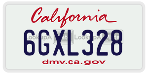 6GXL328 license plate in California