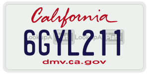 6GYL211 license plate in California