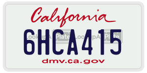 6HCA415 license plate in California