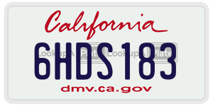 6HDS183  license plate in CA