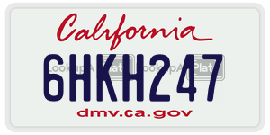 6HKH247  license plate in CA