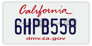 6HPB558 license plate in California
