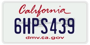 6HPS439 license plate in California