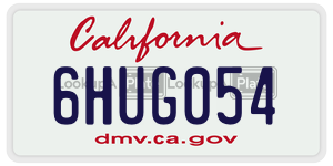 6HUG054  license plate in CA