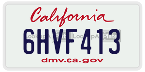 6HVF413 license plate in California